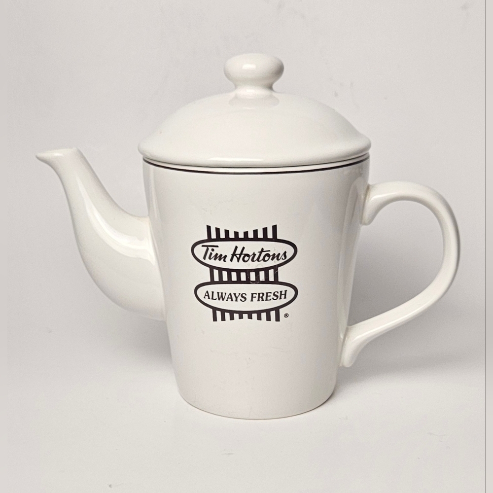 Tim Hortons Always Fresh Ceramic Teapot – Retro Collectible Canada